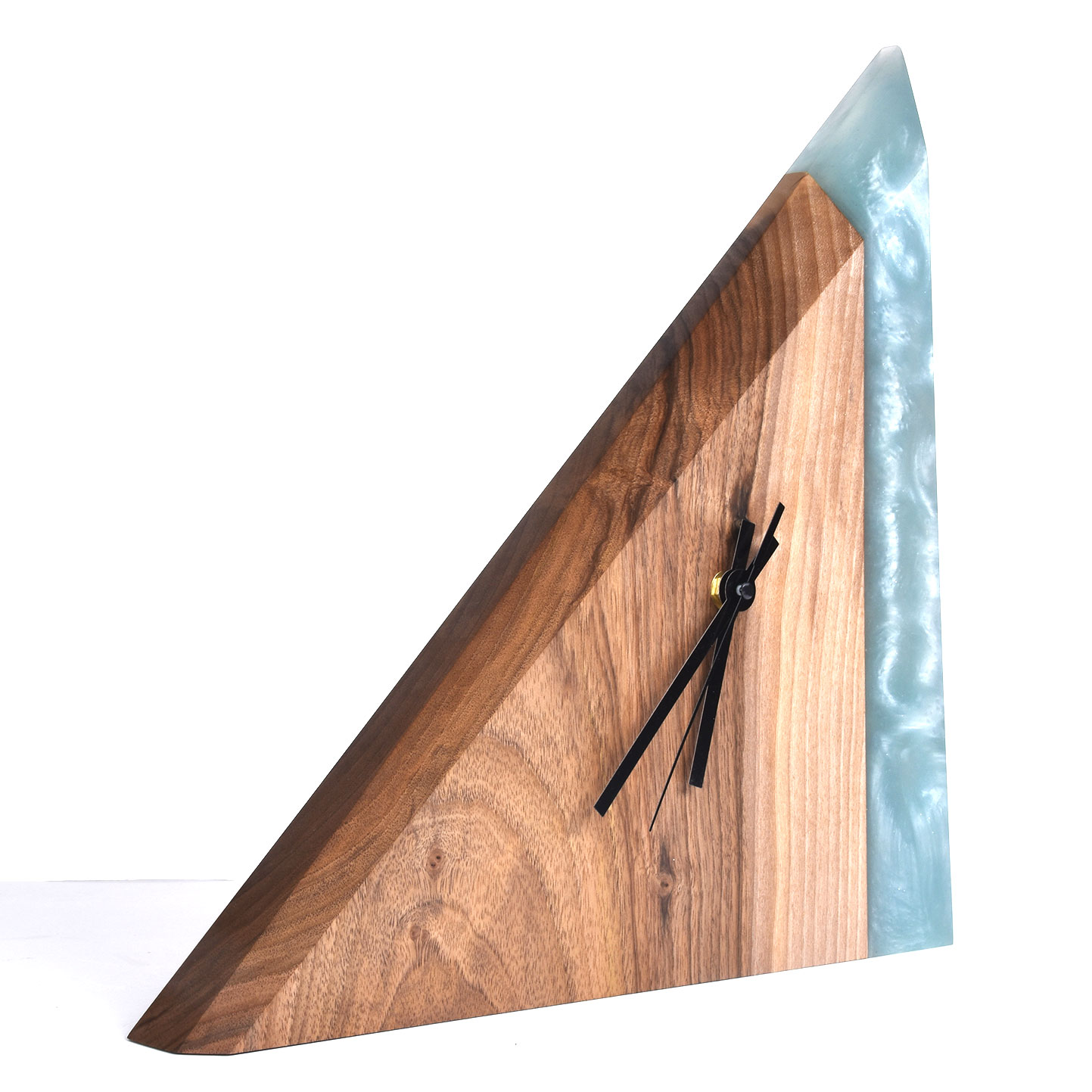 Wood and epoxy resin clock