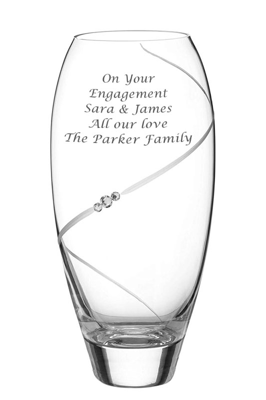 Engraved Bud Vase, Hand-cut Swirl Design | 18cm, Gift Boxed 