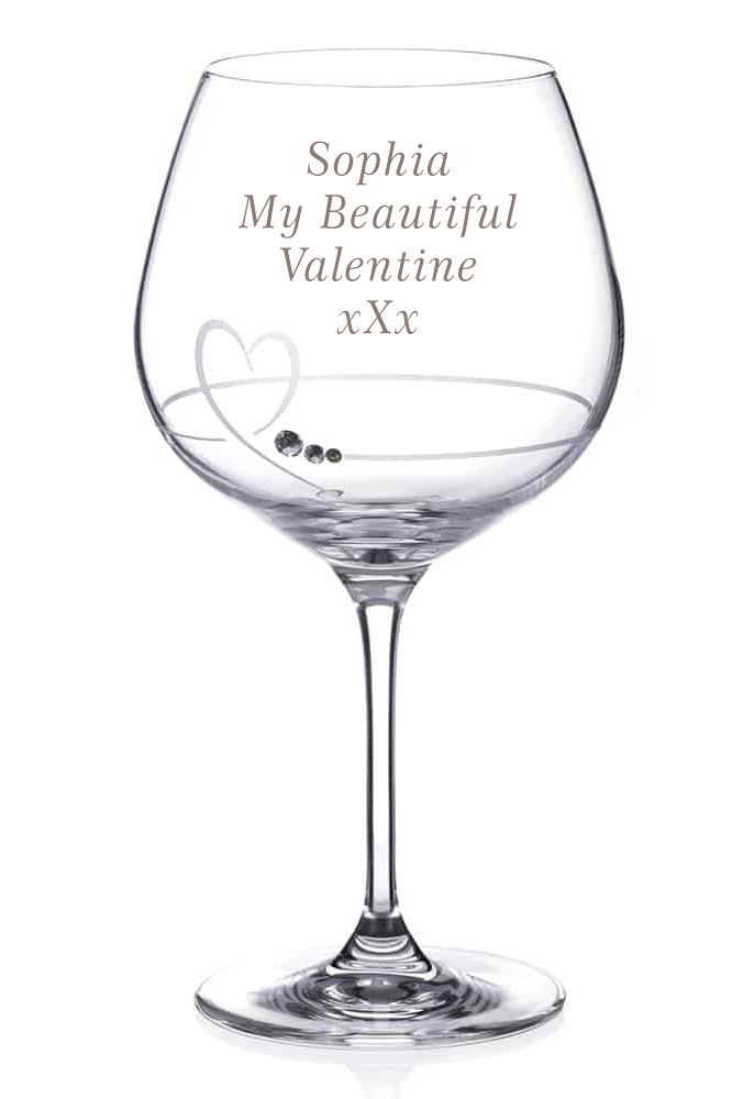 Personalised Petit Heart Gin Glass | Valentine Gift For Her