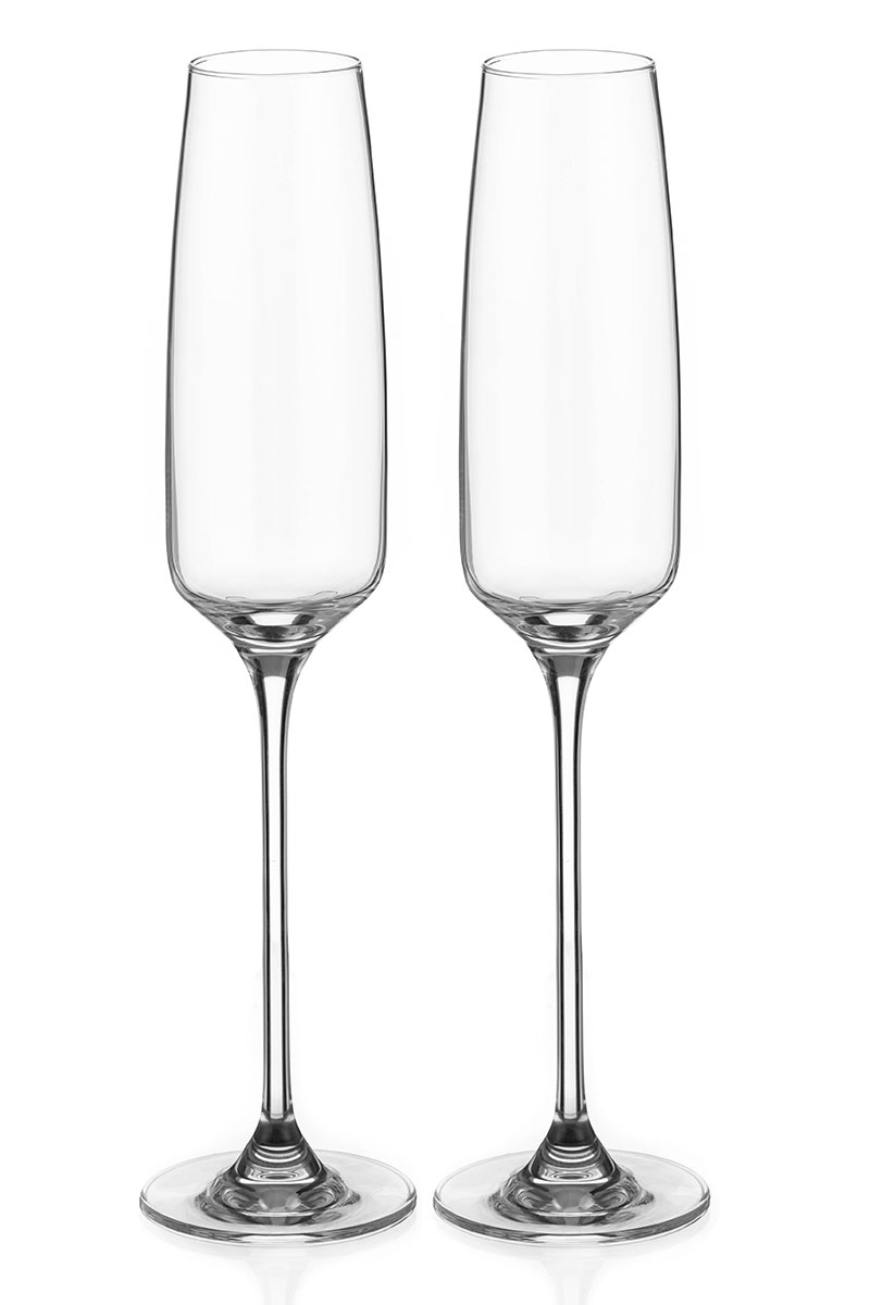Hollywood Crystal Champagne Glasses, Set of 2 | Gift Boxed