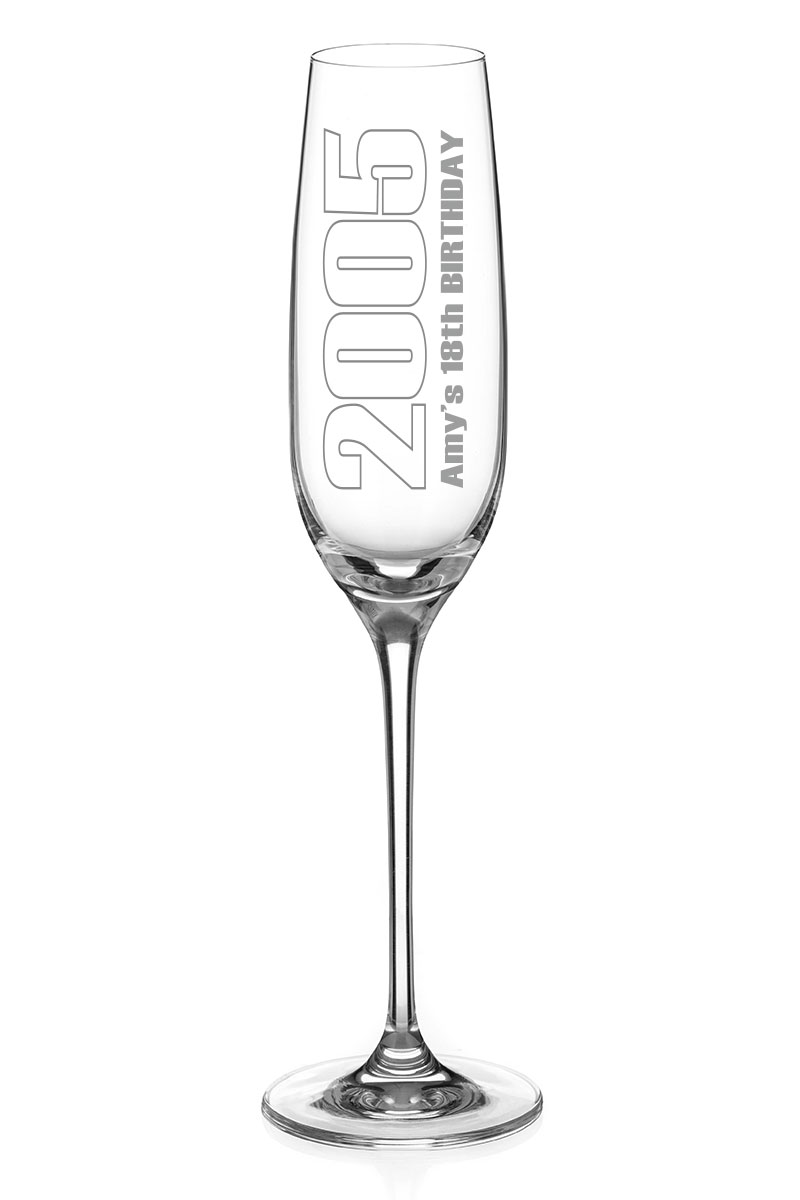 Personalised Champagne Glass With Date & Greeting | Gift Boxed