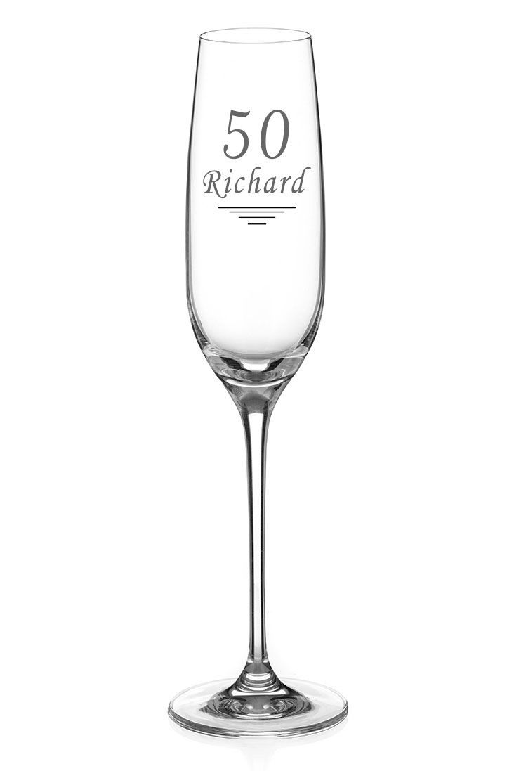 Personalised 50th Birthday Champagne Glass | Gift Boxed