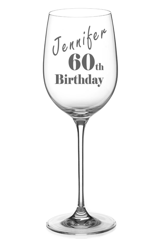 Help Someone Celebrate in Style with this Personalised 60th Birthday Wine Glass Gift