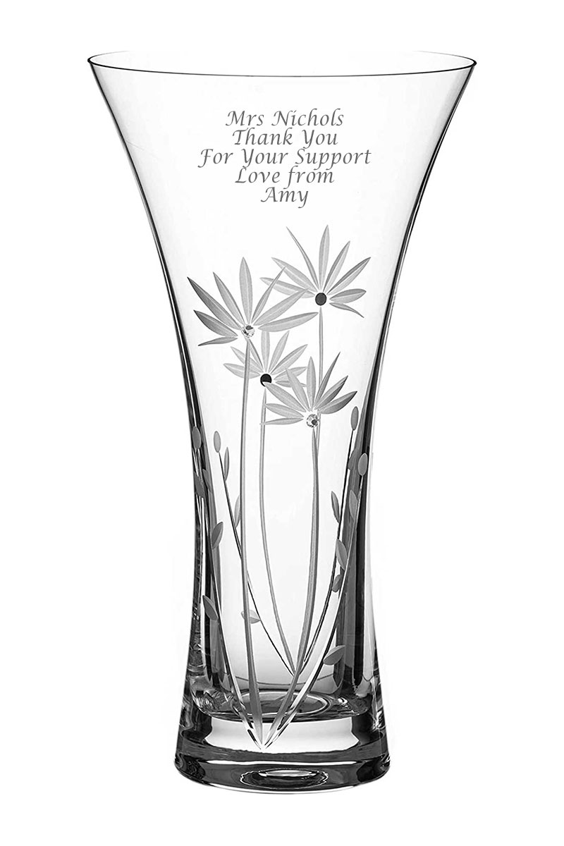 25cm Engraved Vase, Thank You Teacher Gift | Bloom Trumpet
