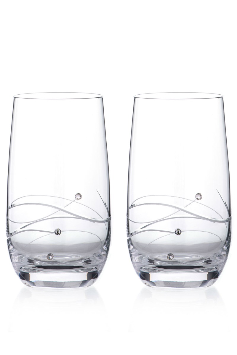 Spiral Gin Tumbler Pair With Swarovski Elements | Satin Gift Box