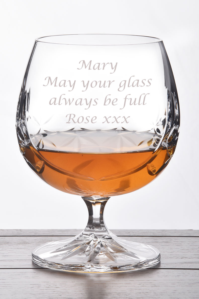 Personalised Admiralty Crystal Brandy Glass Gift in Presentation Box