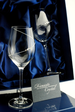 Silhouette White Wine Glasses | Swarovski Elements