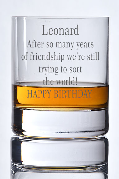 Engraved Lead Crystal Spirit Glass for Whisky or Brandy, Gift Box