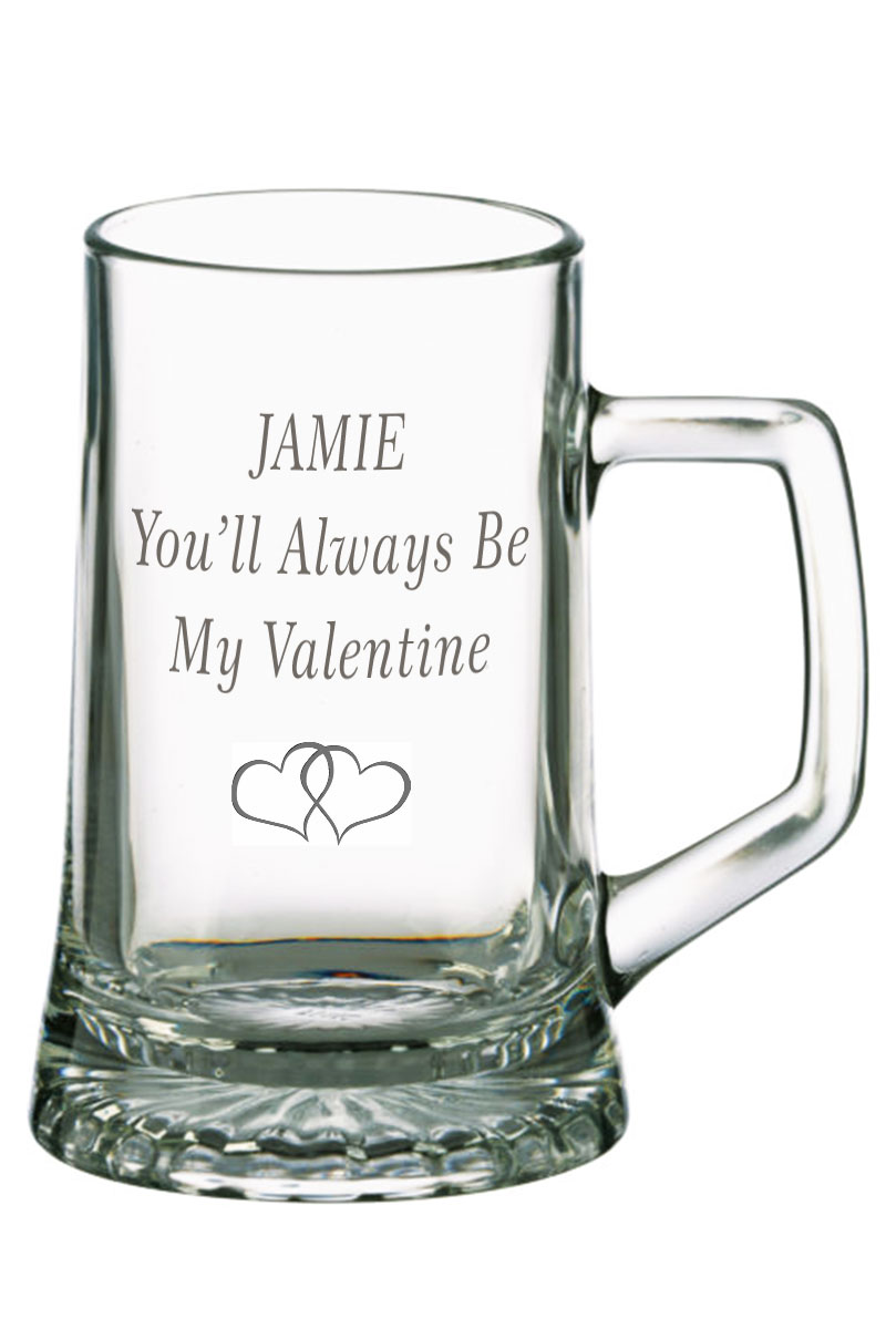 This Engraved Glass Tankard is a great valentines day gift for the special man in your life