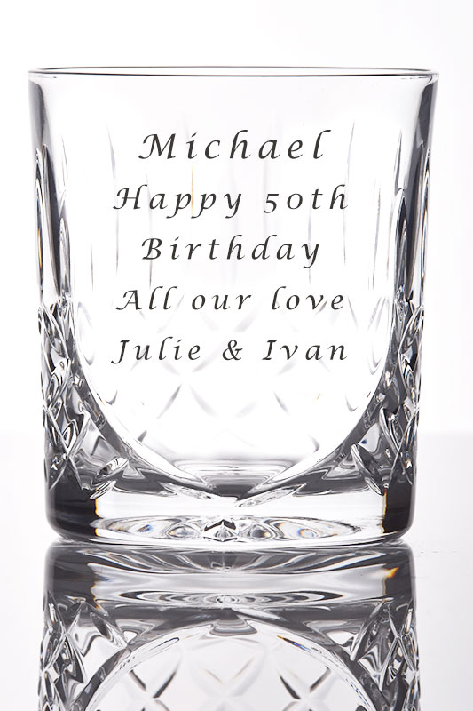 Personalised Admiralty Crystal Whisky Glass | Satin Boxed
