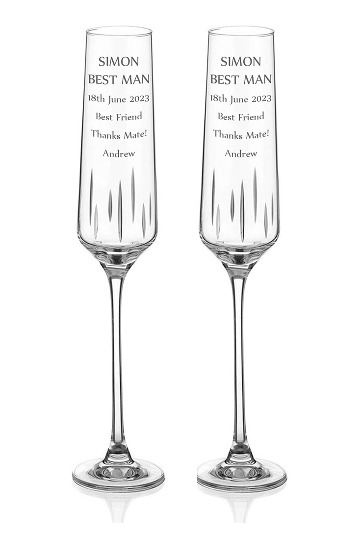 Personalised Champagne Glasses | Contemporary Design, Gift Boxed