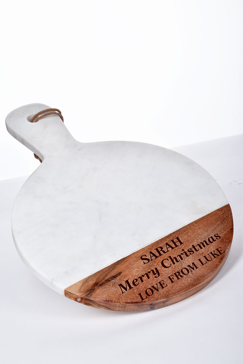 Personalised Marble & Wooden Chopping Board