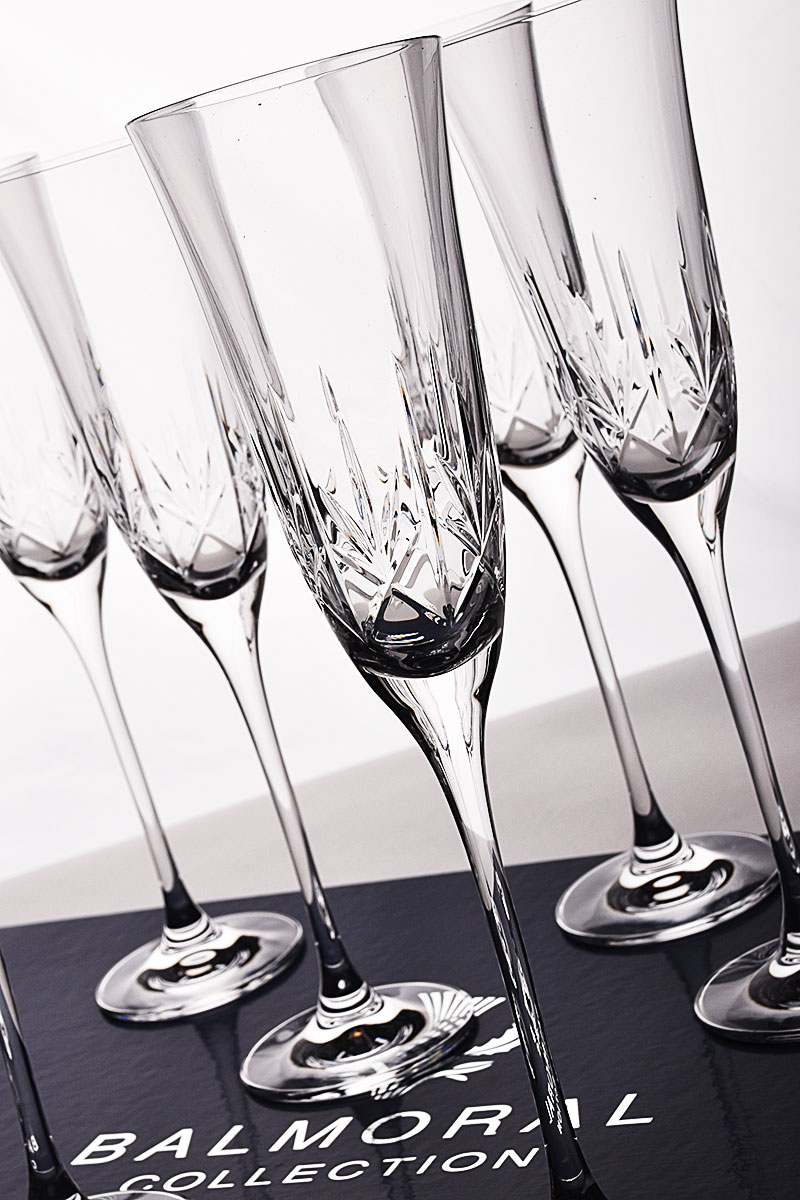 Diamante Nouveau Champagne Flutes | Set of 6