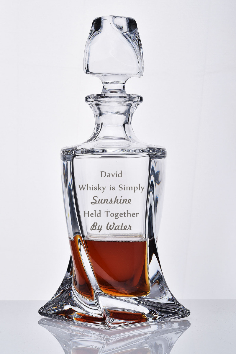 Personalised Quadro Spirit Decanter | Presentation Gift Boxed