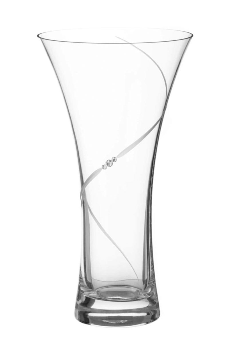 25cm Diamante Trumpet Glass Vase, Swarovski® Elements | Gift Boxed