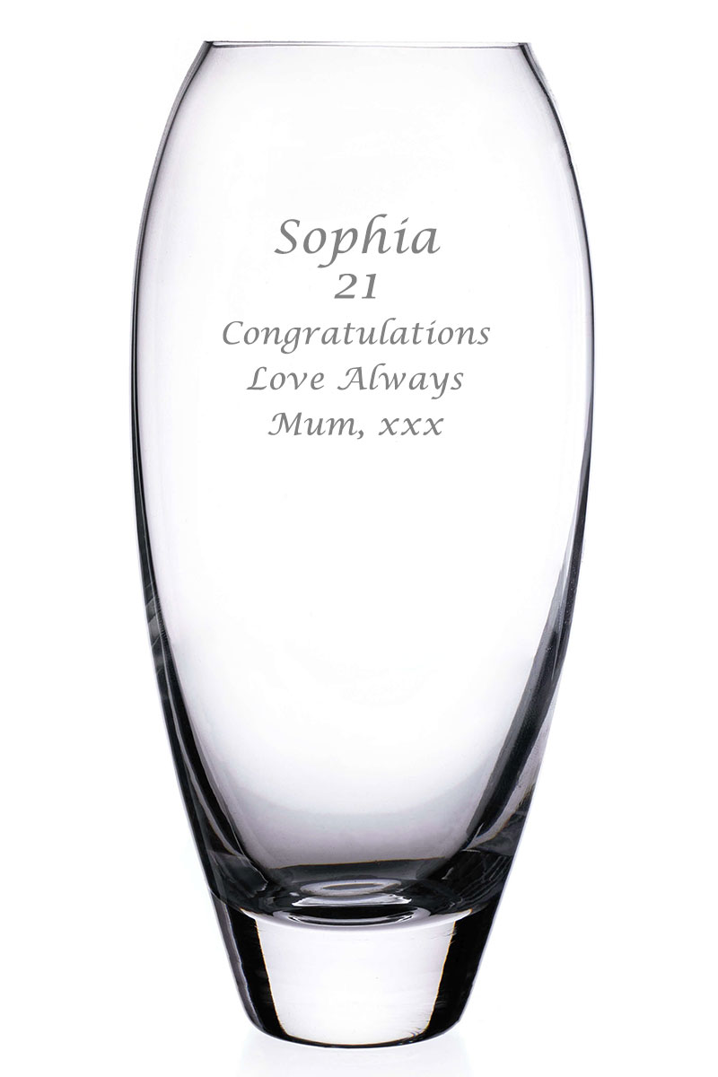 Lovely Sophia Glass Bud Vase engraved with a heartfelt message and supplied in a beautiful gift box